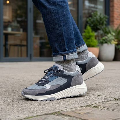 Sneakers Uomo Igi&Co in Pelle Scamosciata e Tessuto Blu