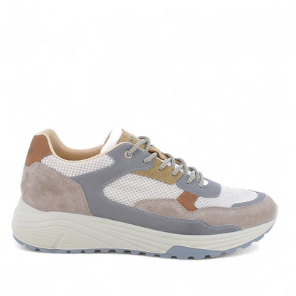 sneaker uomo igi&co in pelle e tessuto sabbia e grigio con zeppa comoda collezione primavera estate