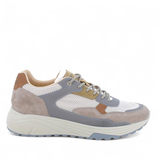 sneaker uomo igi&co in pelle e tessuto sabbia e grigio con zeppa comoda collezione primavera estate