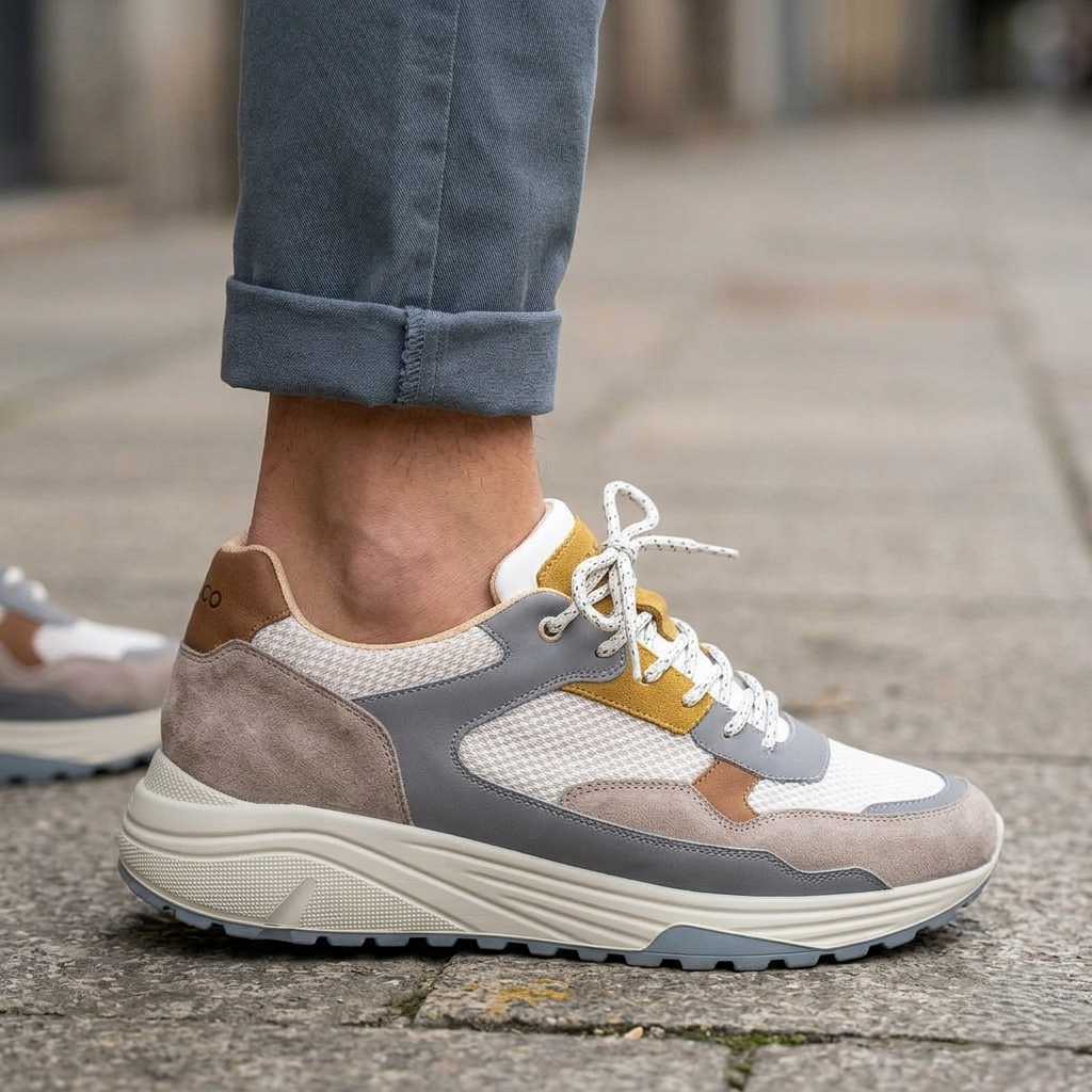 Sneakers Uomo Igi&Co in Pelle Scamosciata e Tessuto Sabbia