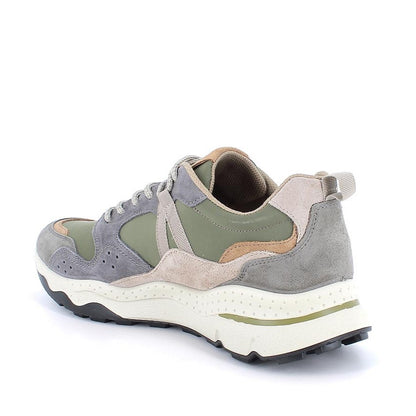 Sneakers Uomo Igi&Co in Pelle Grigio - Beige e Tessuto Verde
