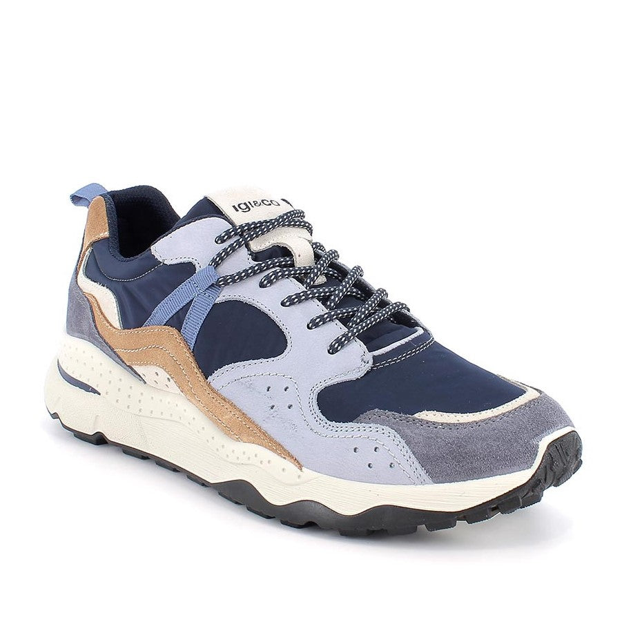 Sneakers Uomo Igi&Co in Pelle Avion - Cuoio e Tessuto tecnico Blu