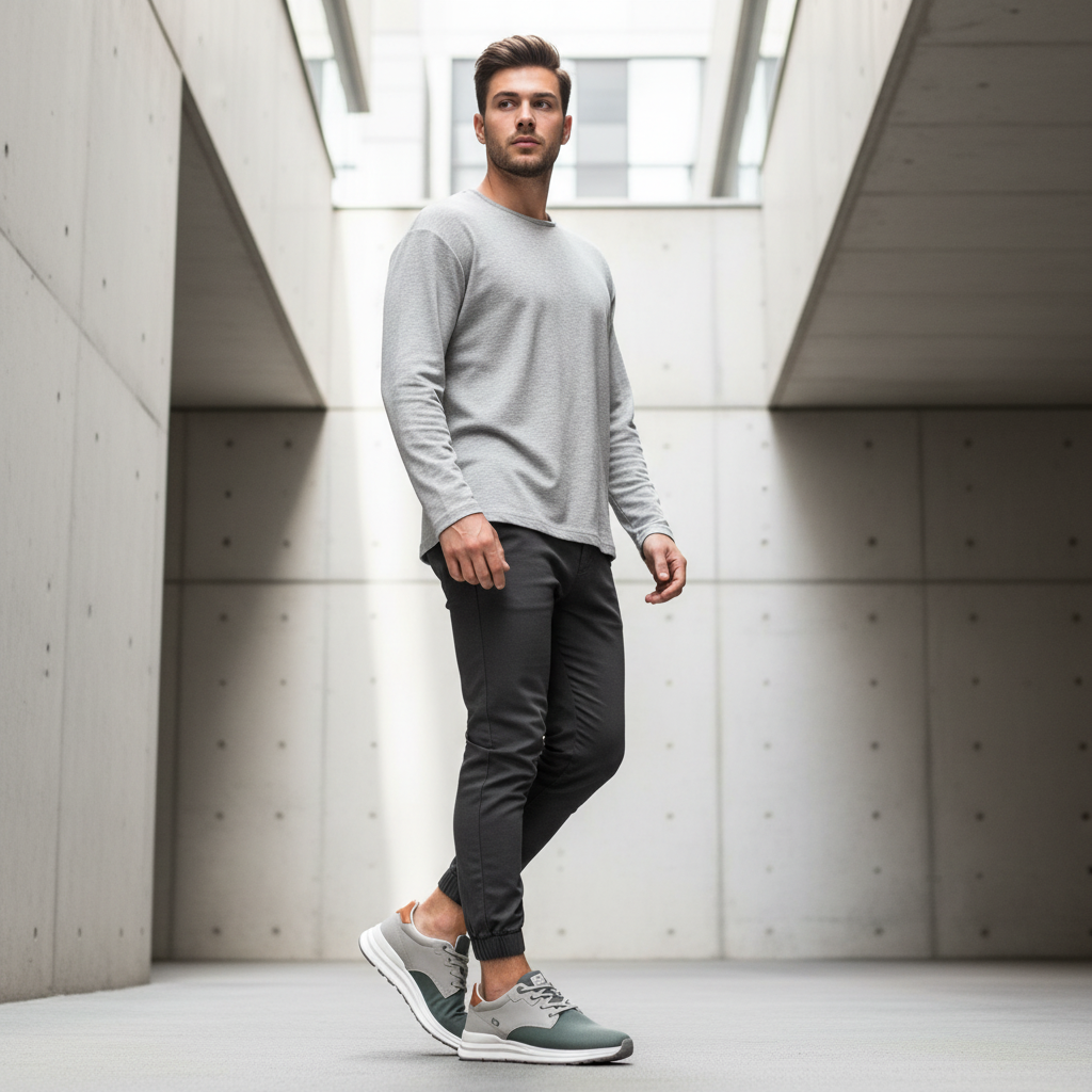 Sneakers Uomo XTI in Tessuto Militare fondo Extra Light