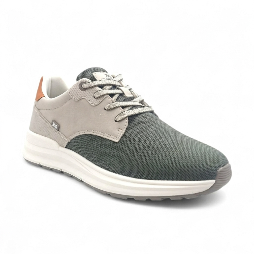 Sneakers Uomo XTI in Tessuto Militare fondo Extra Light