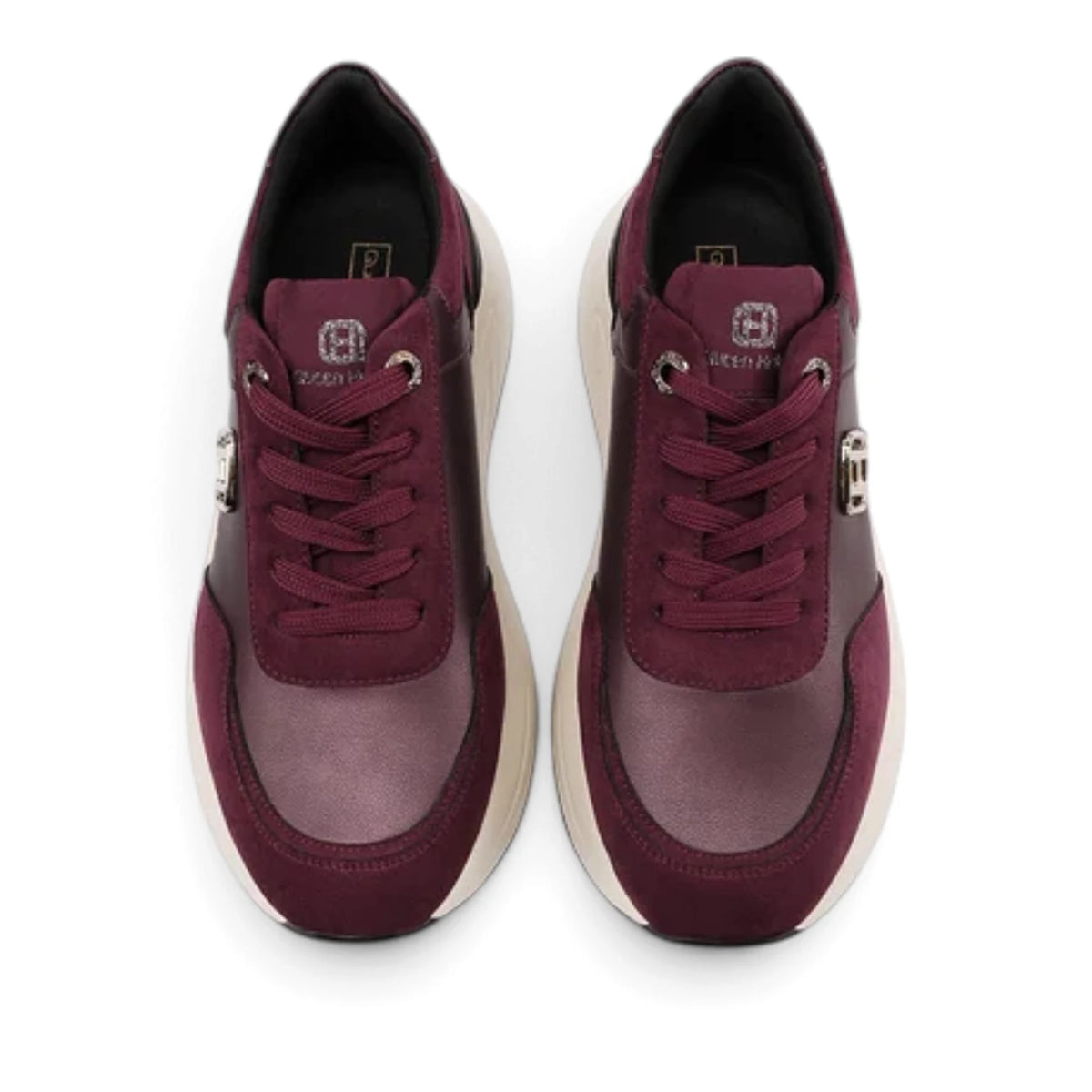 Sneakers Donna in Tessuto Scamosciato e laminato Bordò