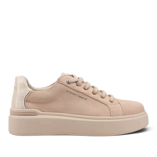 Sneakers Donna Queen Helena Platform Scamosciato Beige