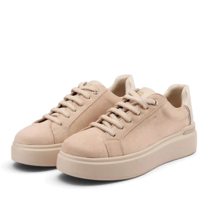 Sneakers Donna Queen Helena Platform Scamosciato Beige