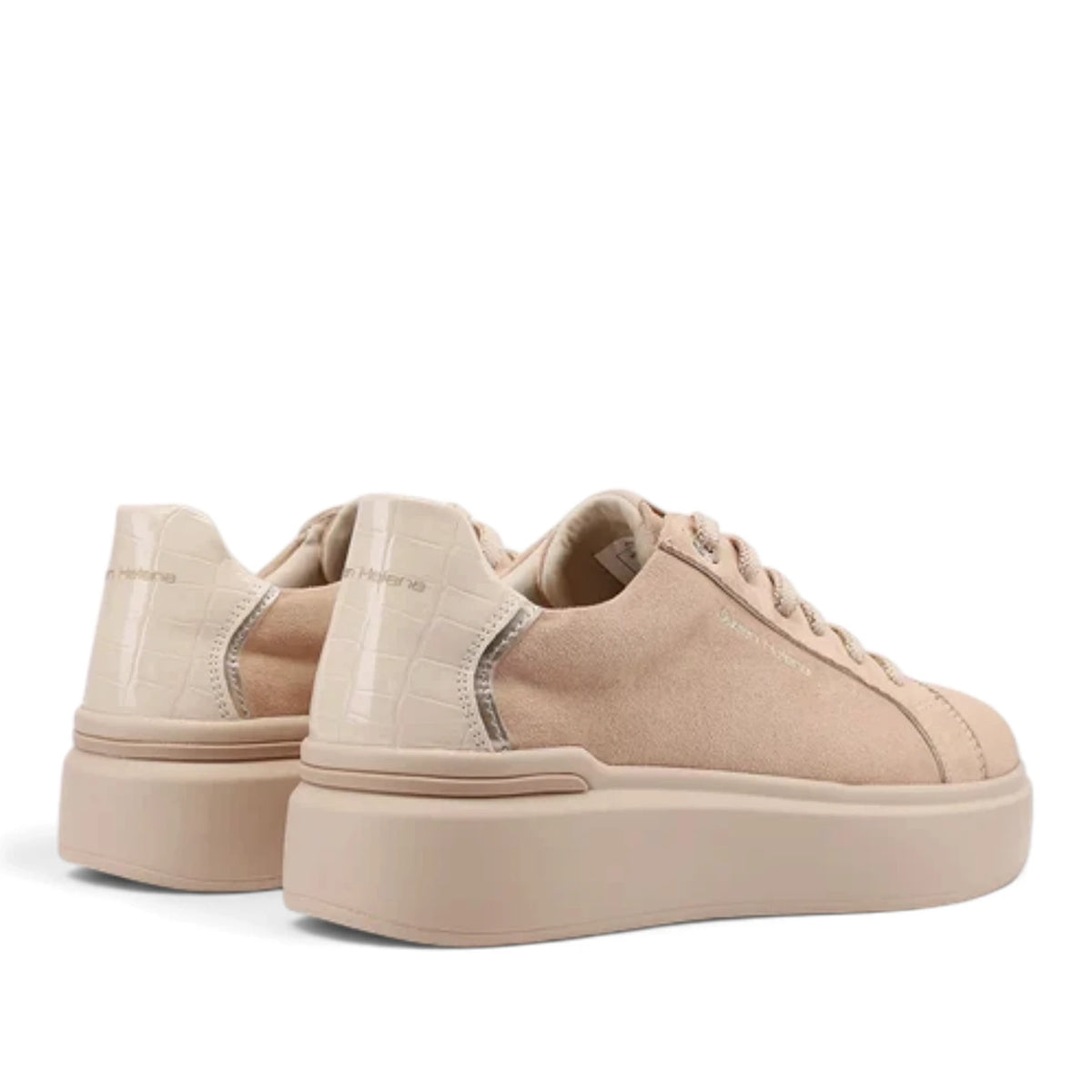 Sneakers Donna Queen Helena Platform Scamosciato Beige