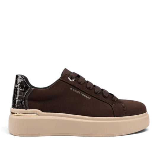 Sneakers Donna Queen Helena Platform Scamosciato Marrone