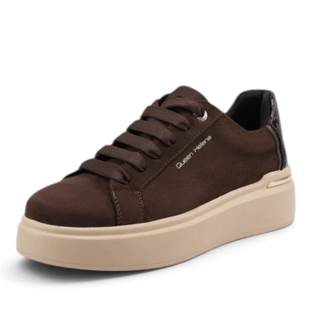 Sneakers Donna Queen Helena Platform Scamosciato Marrone
