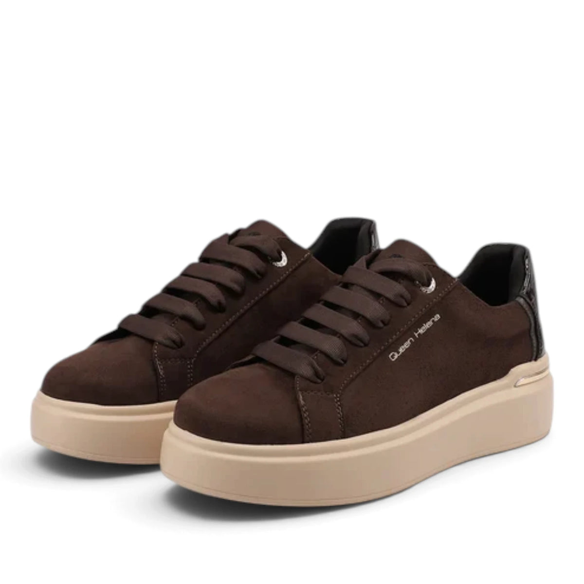 Sneakers Donna Queen Helena Platform Scamosciato Marrone