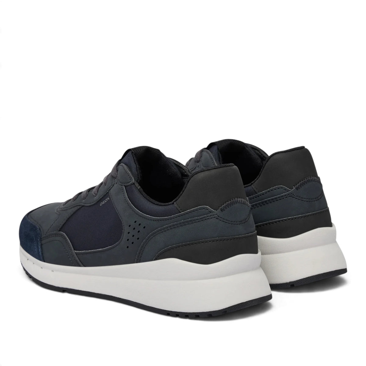 Sneakers Uomo Geox in Tessuto riporti Ecopelle Blu