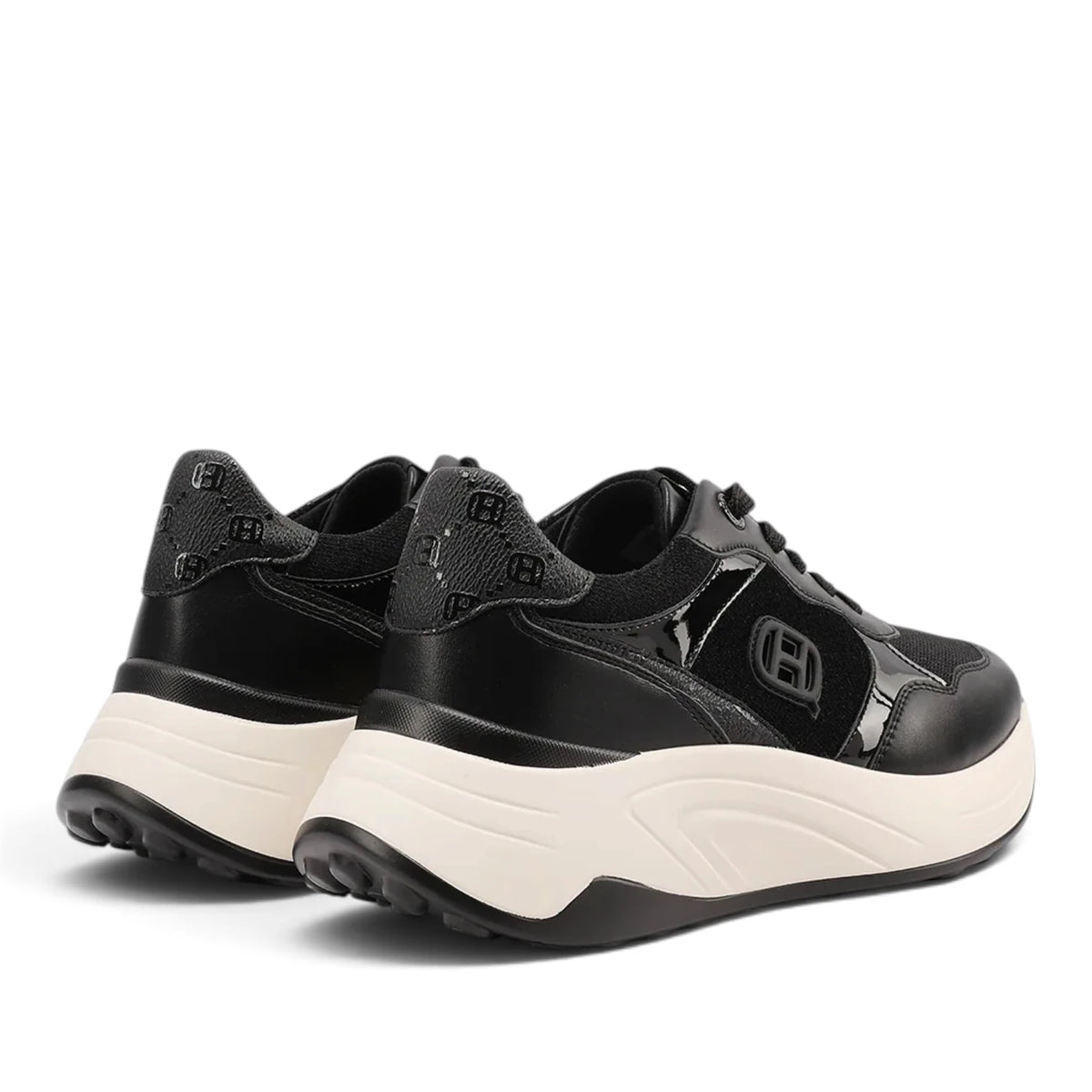 Sneakers Donna in Tessuto Scamosciato e Brillantinato Nero
