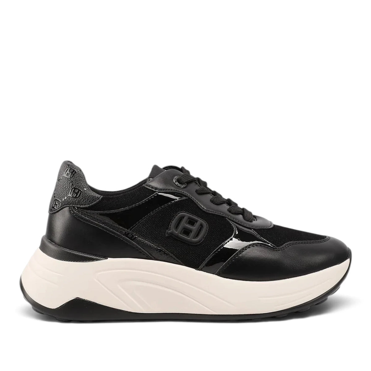Sneakers Donna in Tessuto Scamosciato e Brillantinato Nero