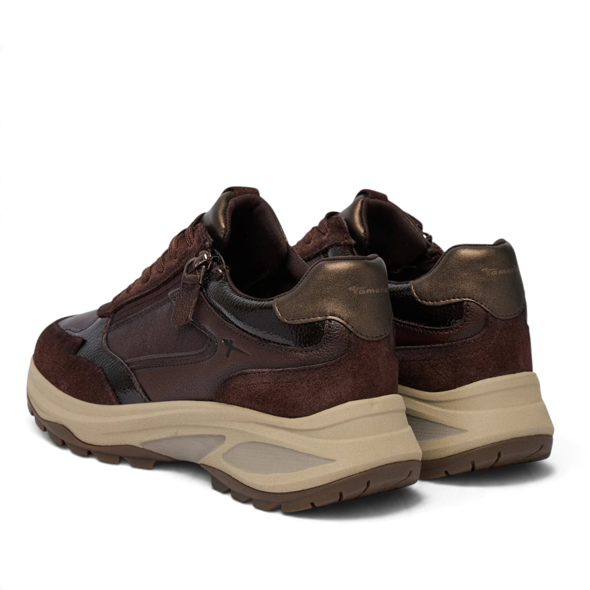 Sneakers Donna Tamaris in Pelle Moro con Cerniera