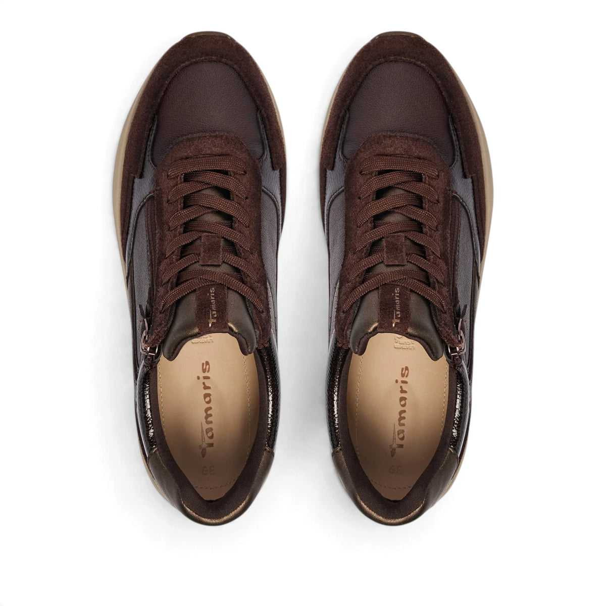 Sneakers Donna Tamaris in Pelle Moro con Cerniera