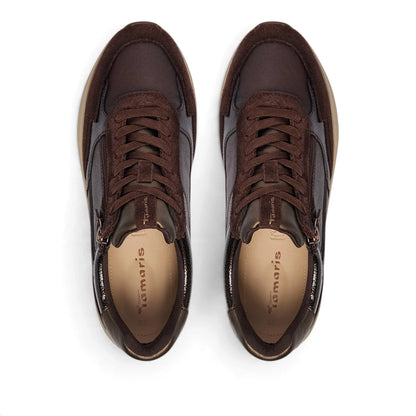 Sneakers Donna Tamaris in Pelle Moro con Cerniera