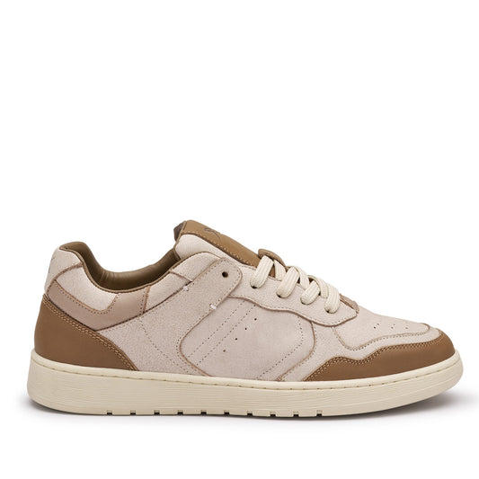 Sneaker Uomo Frau Pelle Vintage Cuoio e Panna - Scarpa Urban Retro' con Sottopiede Memory Comodo - Collezione Primavera Estate