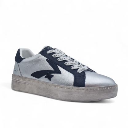 Sneakers Donna Queen Helena in pelle laminata Argento