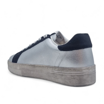 Sneakers Donna Queen Helena in pelle laminata Argento