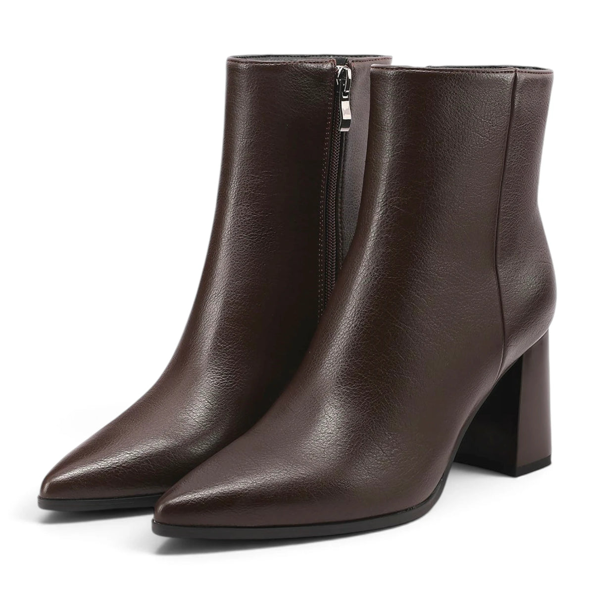 Stivaletto Donna in Ecopelle Moro con Tacco