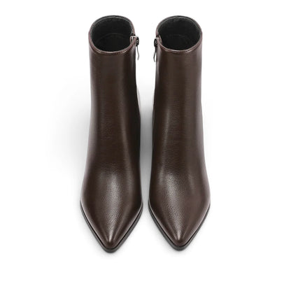 Stivaletto Donna in Ecopelle Moro con Tacco