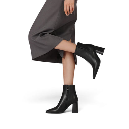 Stivaletto Donna in Ecopelle Nero con Tacco