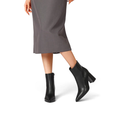Stivaletto Donna in Ecopelle Nero con Tacco