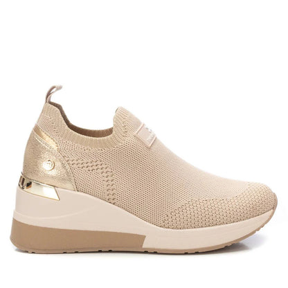 Slip on Donna Xti con Zeppa in Tessuto Beige