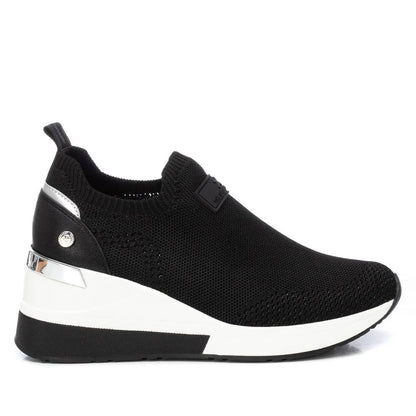 Slip on Donna Xti con Zeppa in Tessuto Nero
