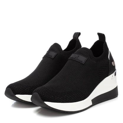 Slip on Donna Xti con Zeppa in Tessuto Nero