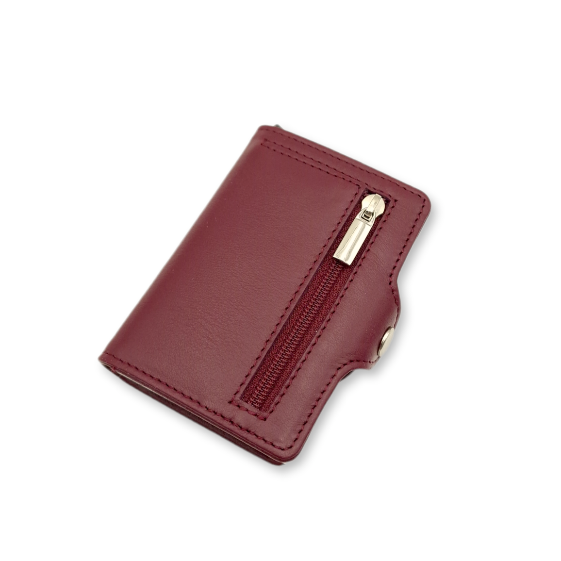 Wallet in Pelle Bordeaux con Portamonete